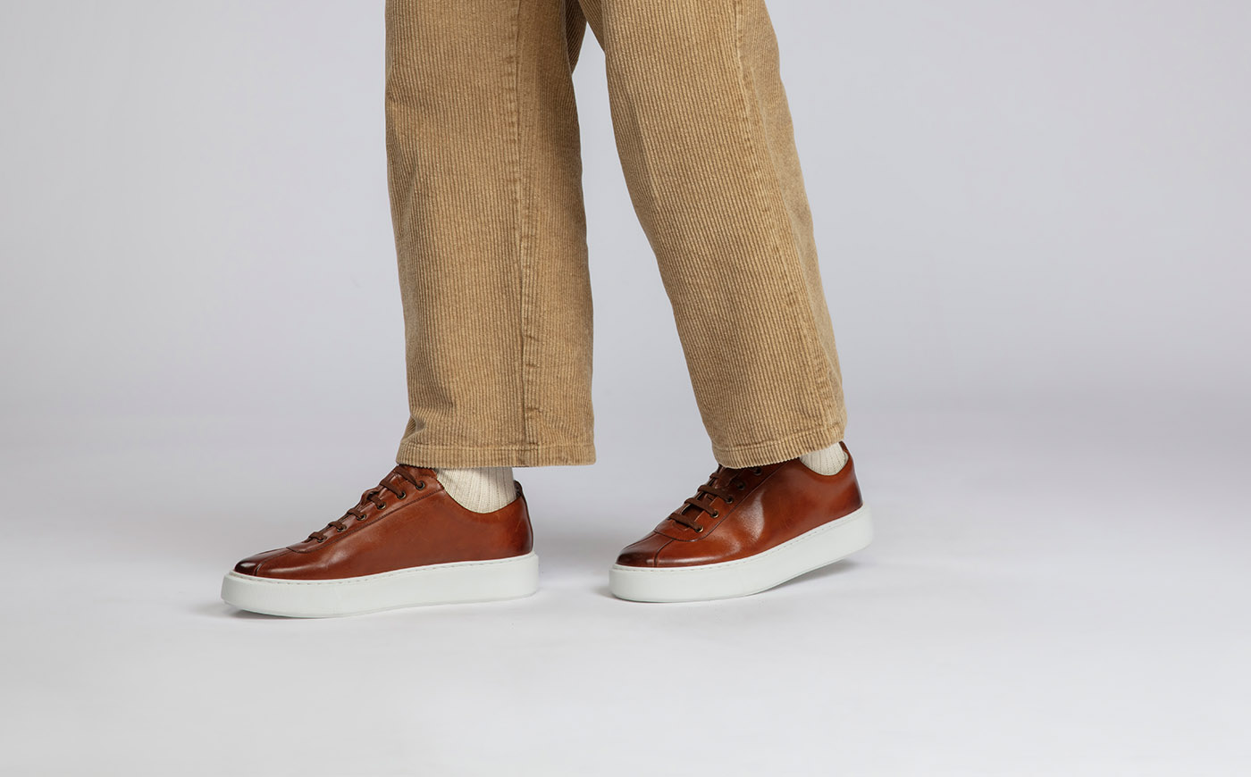 Sneaker 30 Mens Sneakers in Tan Leather Grenson