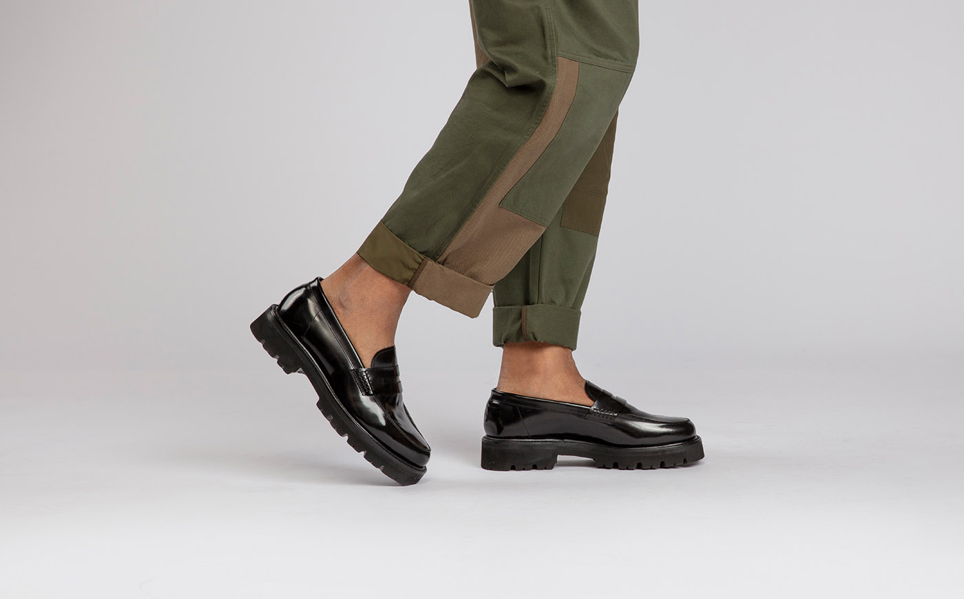 Mens chunky sole loafers on sale