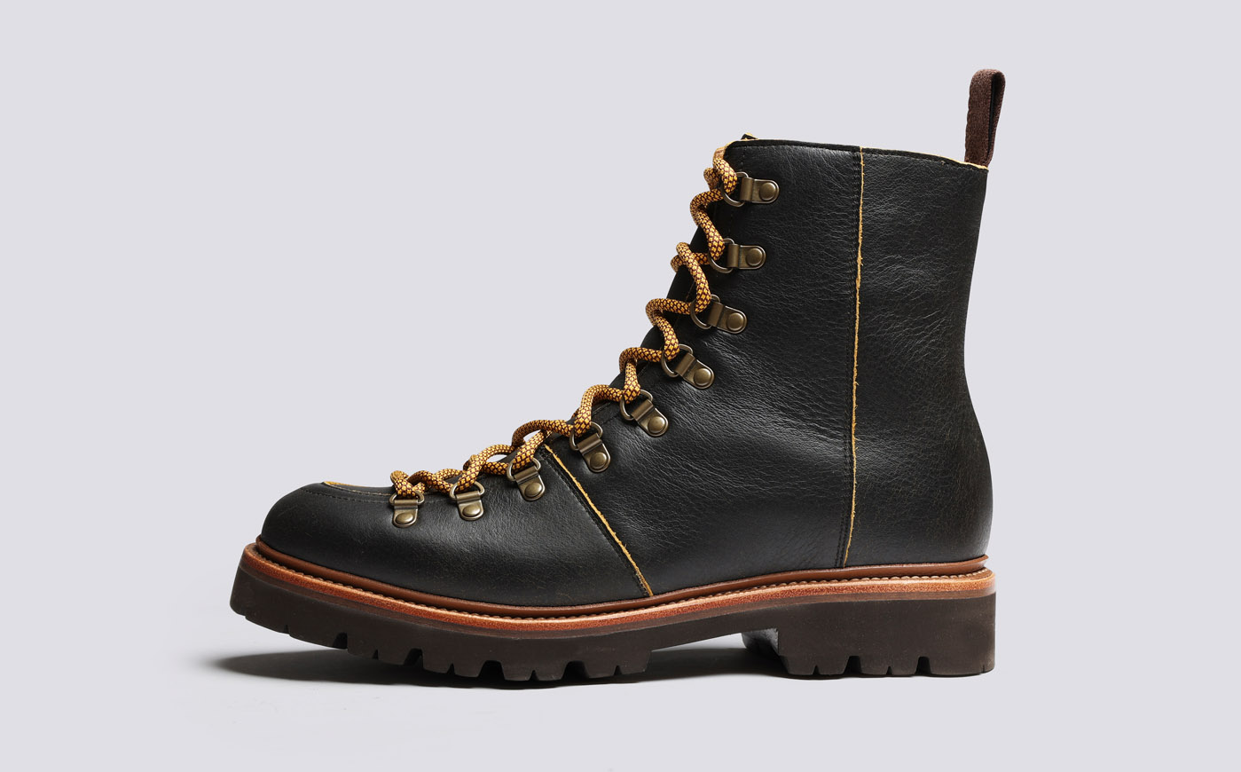 Brady Hiker Boots for Men in Brown Vintage Softie Grenson