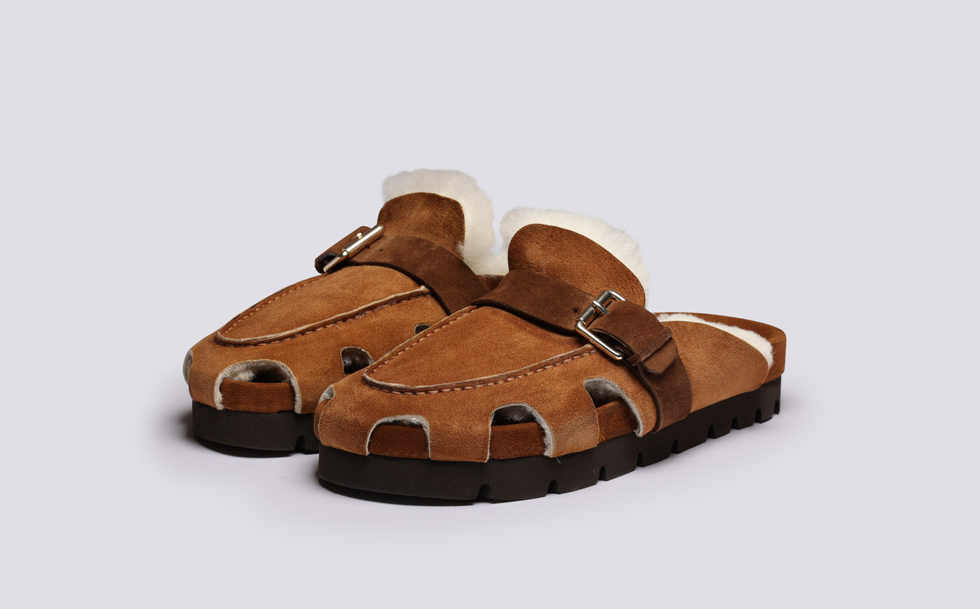 Brown top clog sandals