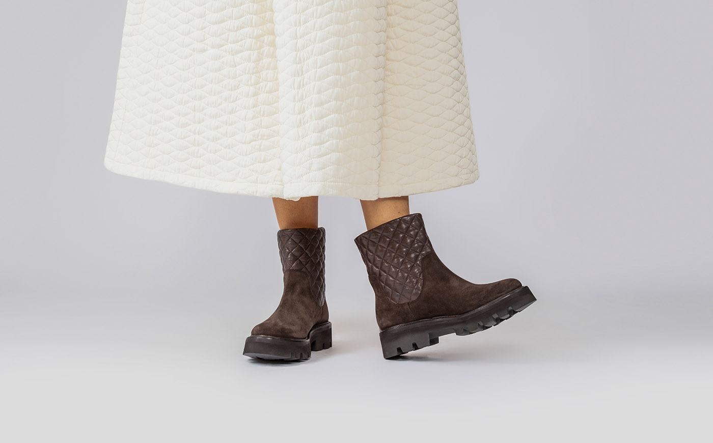 Buffy Womens Pull On Boot in Dark Brown Grenson