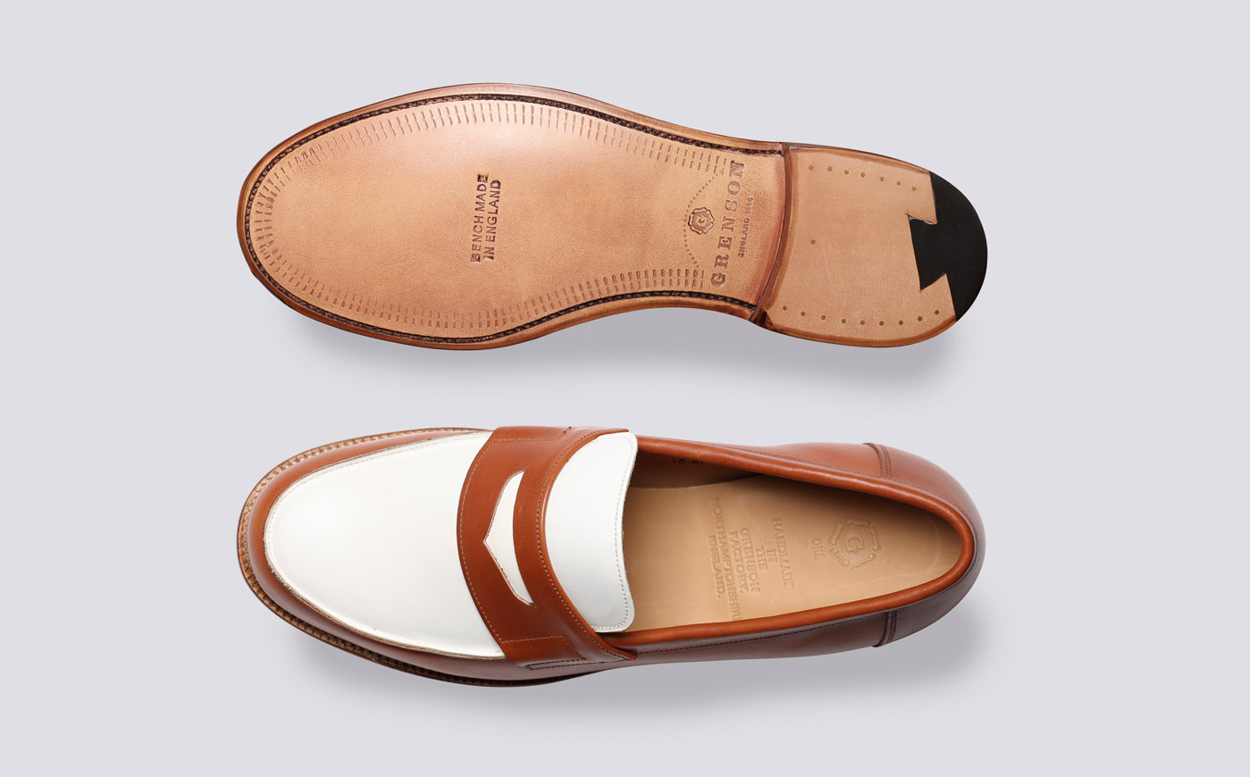 Brown And White Penny Loafers Penny Loafer Brown Off-White – Lachoix