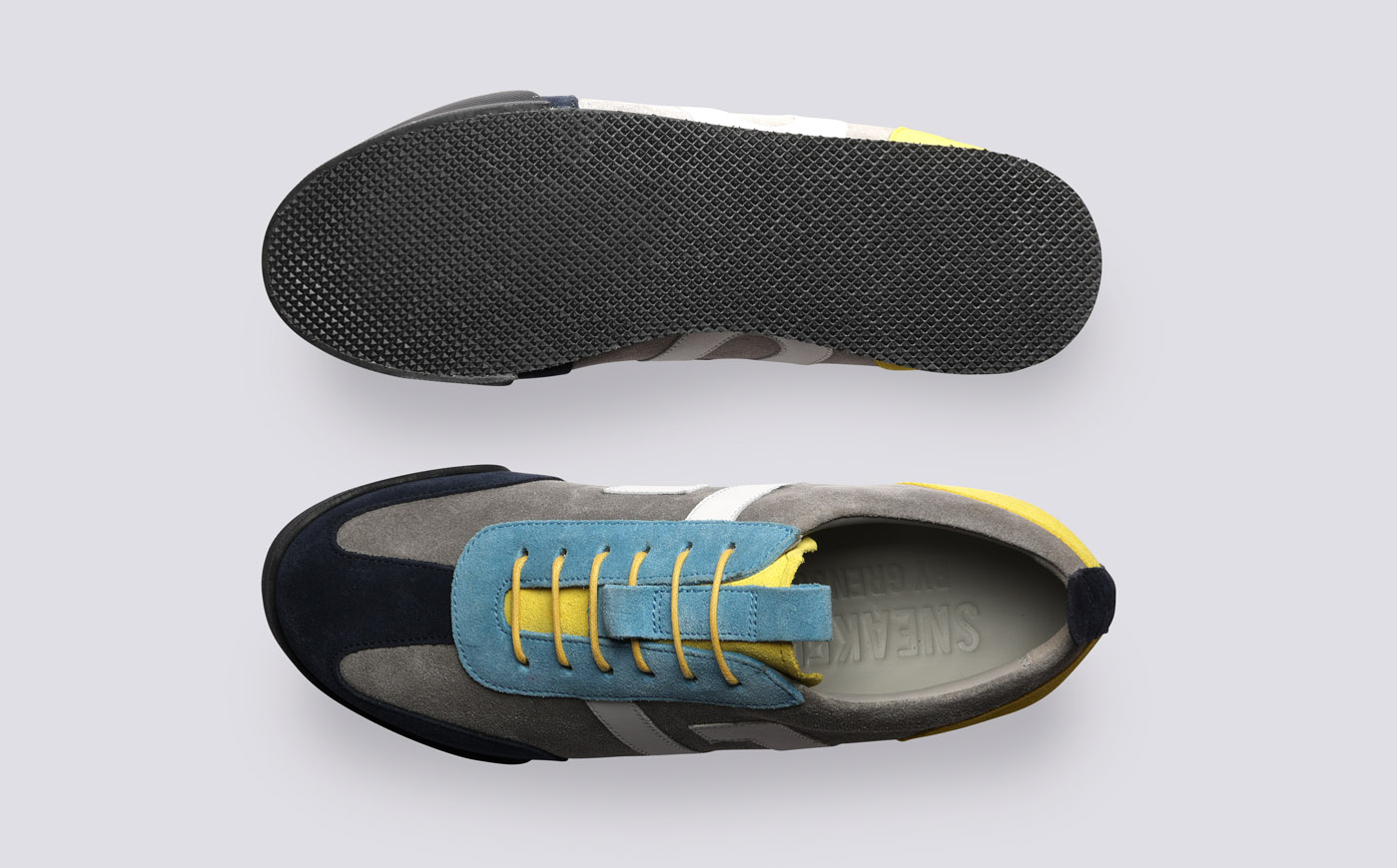 Grey and yellow hotsell sneakers