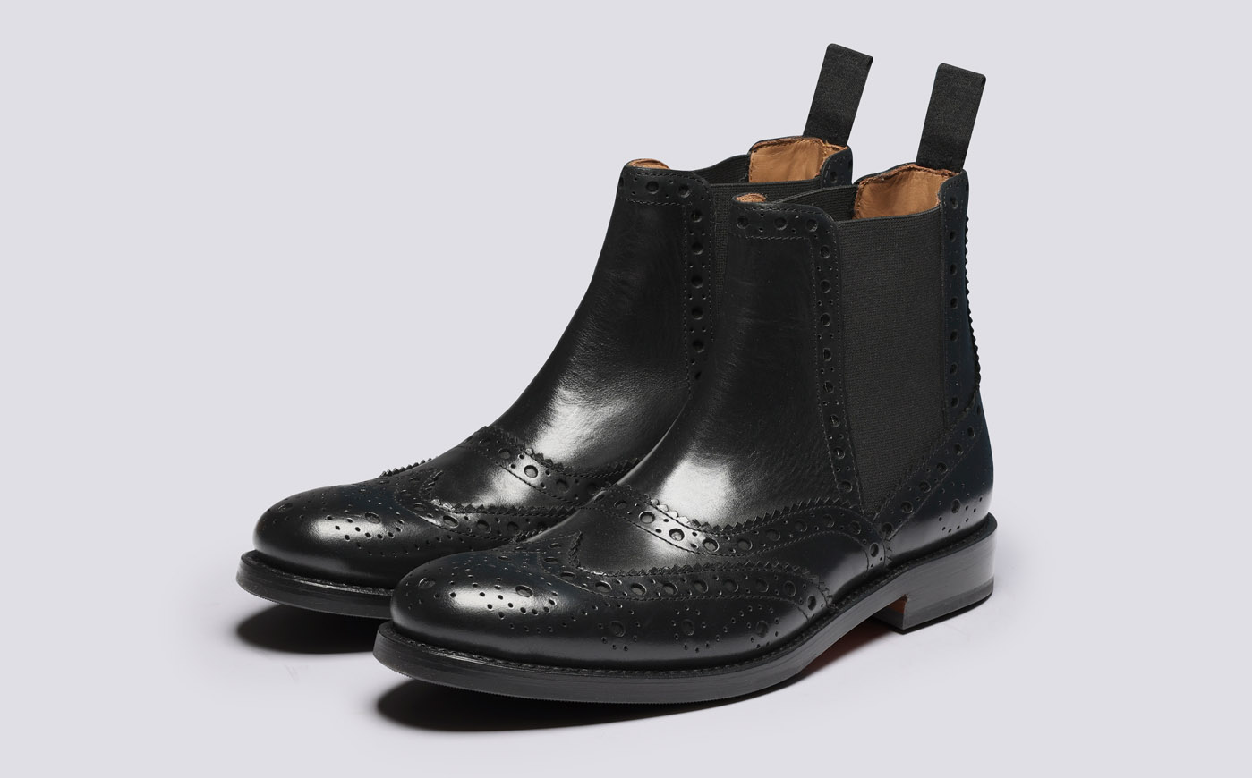 Liv Womens Chelsea Boots in Black Leather Grenson