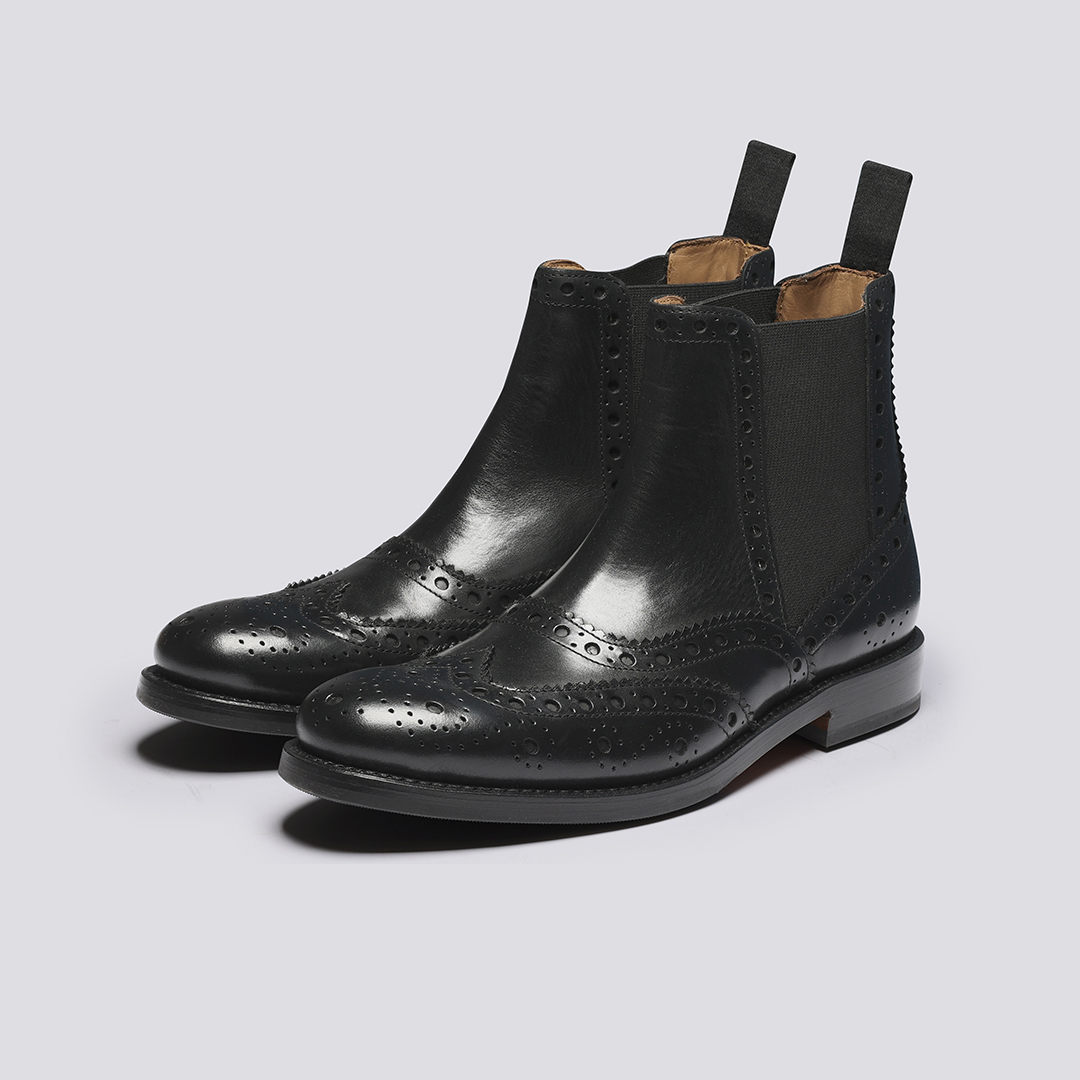 Liv Womens Chelsea Boots in Black Leather Grenson