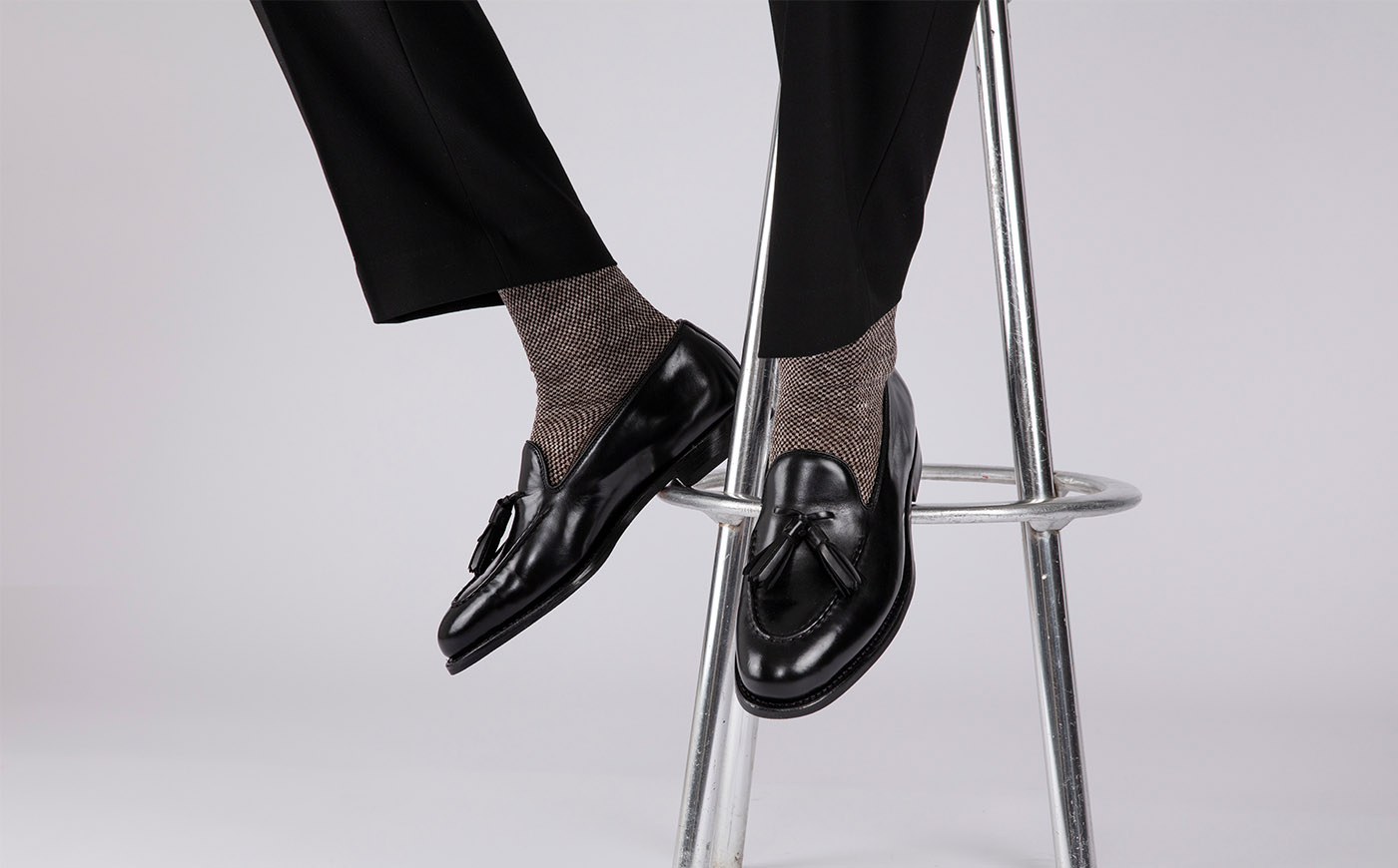 Silver and black loafers store