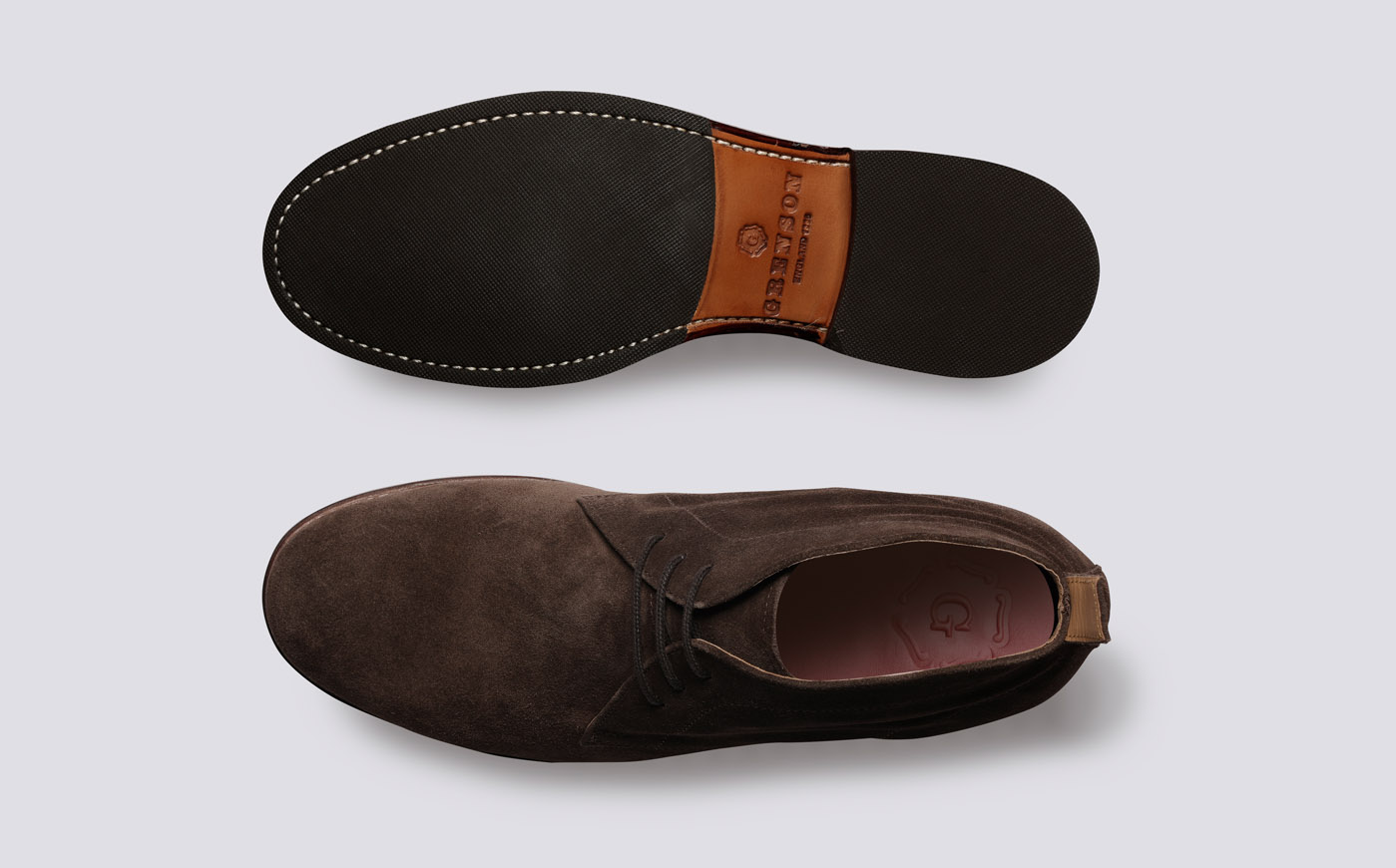 Chester Mens Chukka Boots in Dark Brown Suede Grenson