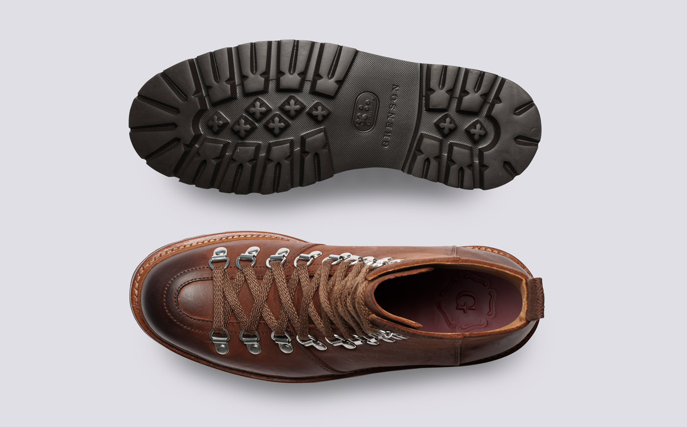 Nanette Womens Hiker Boots in Brown Nubuck Grenson