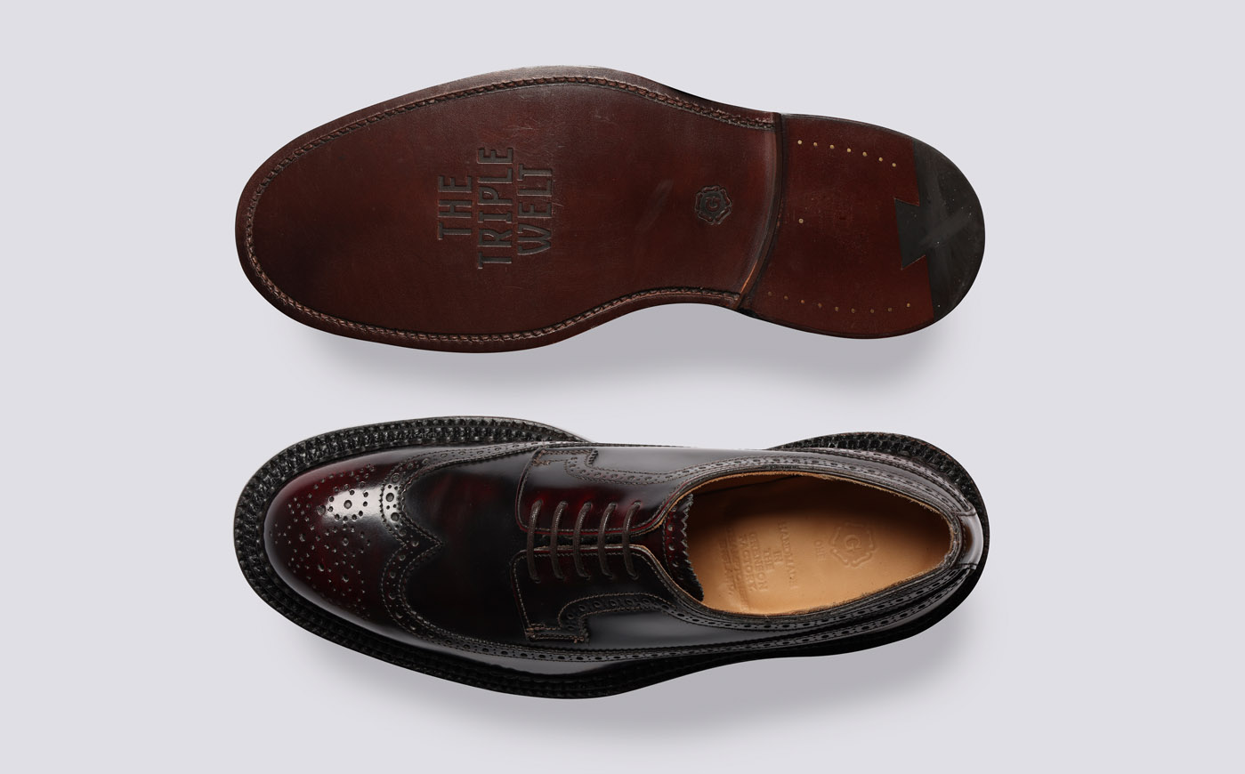 Aldwych Shoes for Men in Burgundy with Triple Welt Grenson