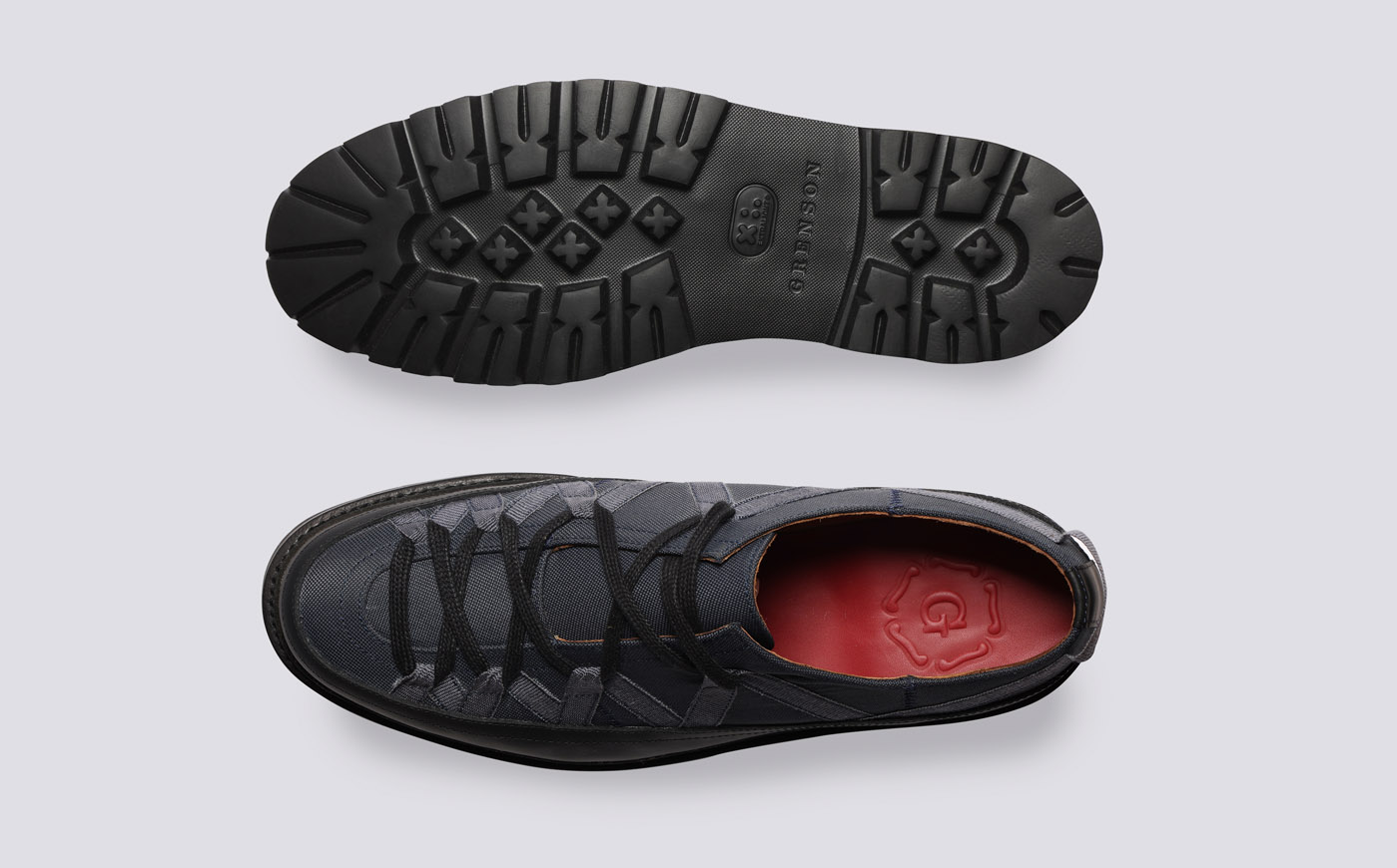 Samson Mens Hiker Shoes in Grey Canvas Grenson