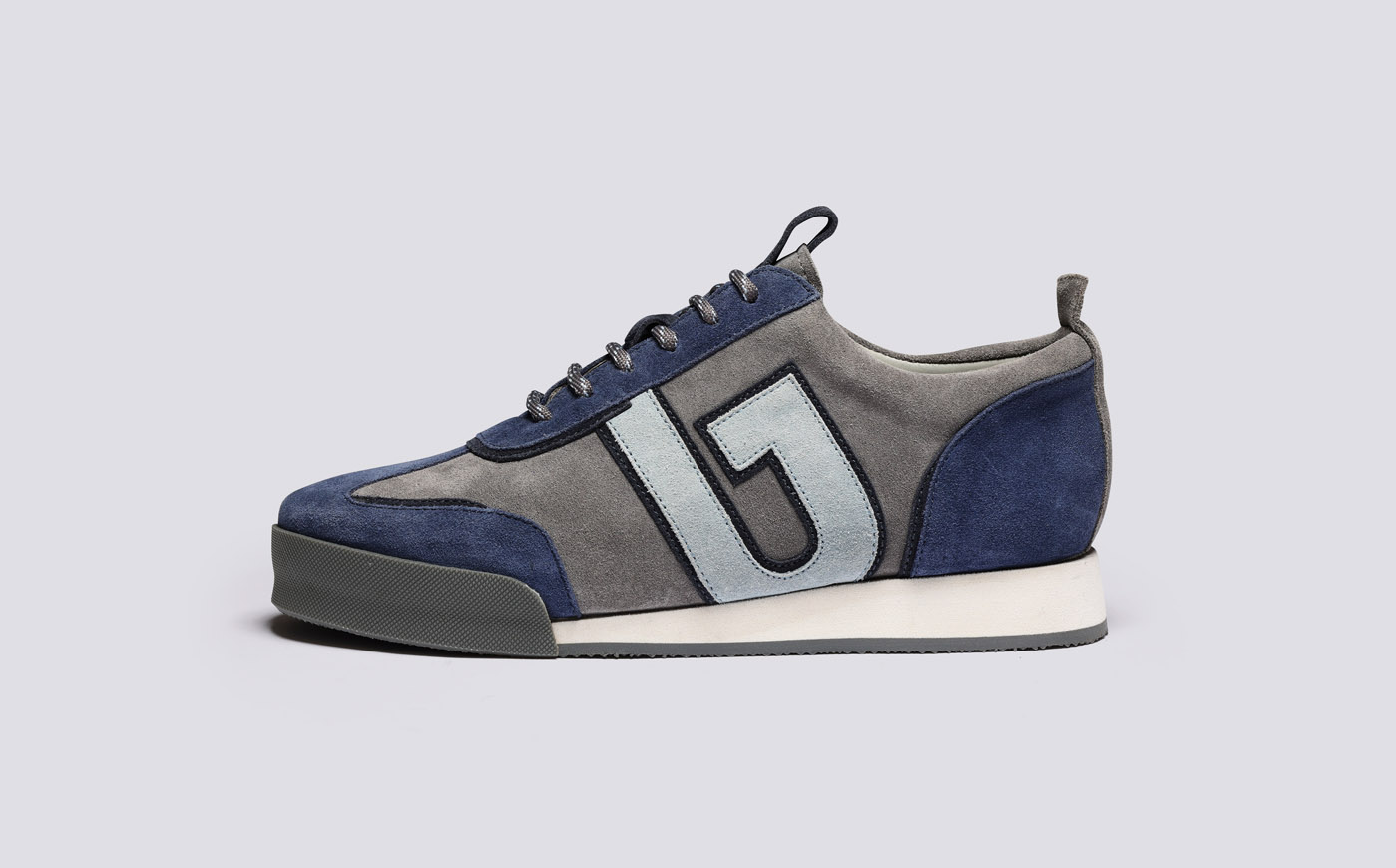 Sneaker 51 Womens Trainers in Grey and Blue Suede Grenson