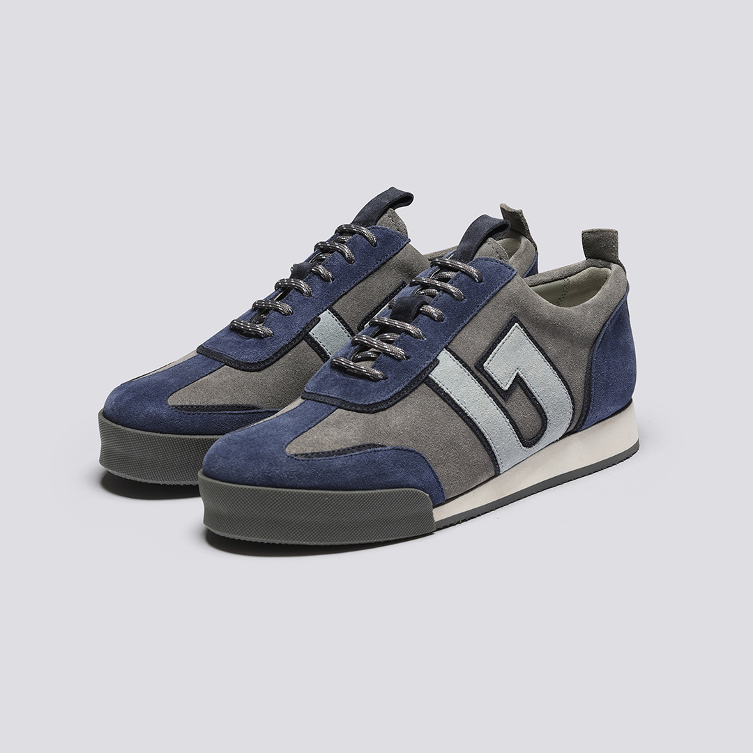 Sneaker 51 Womens Trainers in Grey and Blue Suede Grenson
