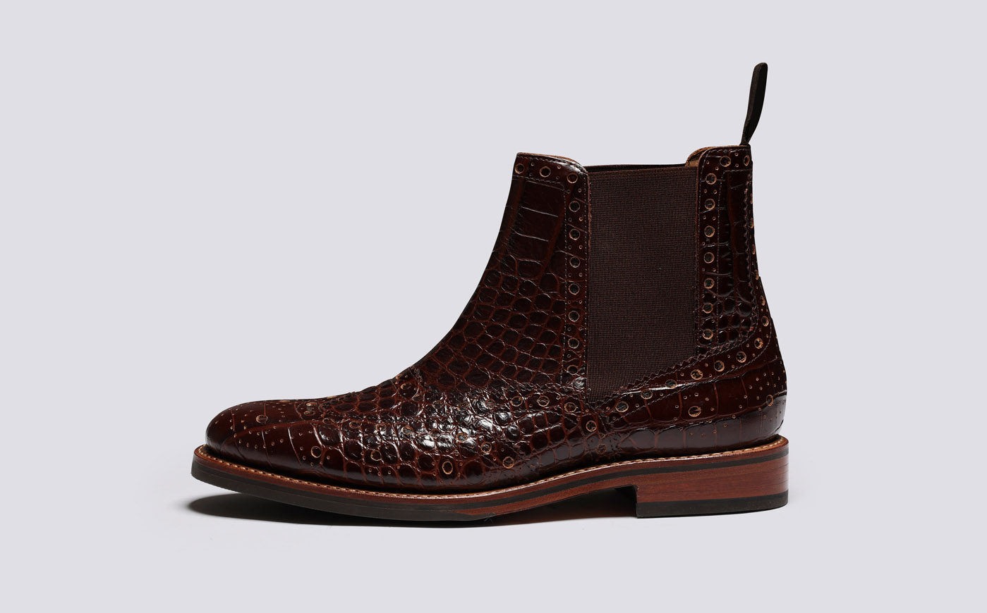 Liv Womens Chelsea Boots in Brown Printed Leather Grenson