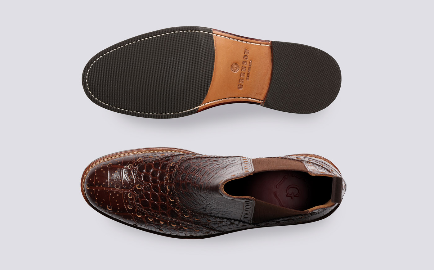 Liv Womens Chelsea Boots in Brown Printed Leather Grenson