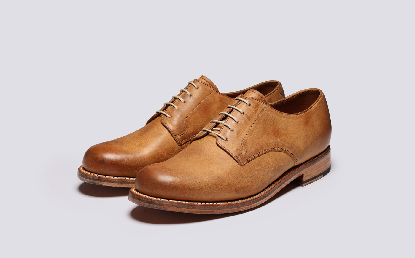 Curt Mens Derby Shoes in Ginger Nubuck Grenson