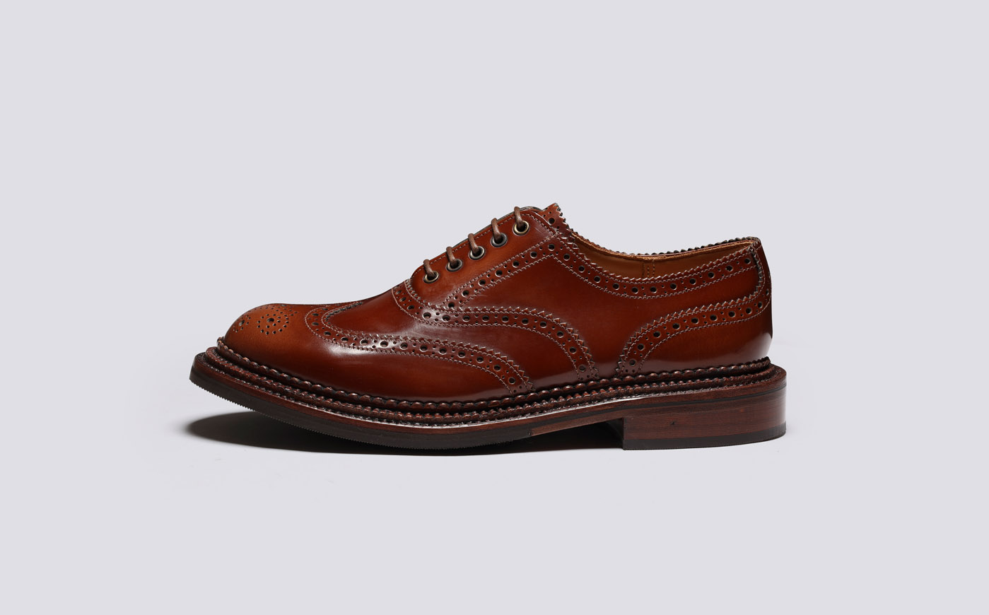 Dominic Mens Brogues in Brown with Triple Welt Grenson