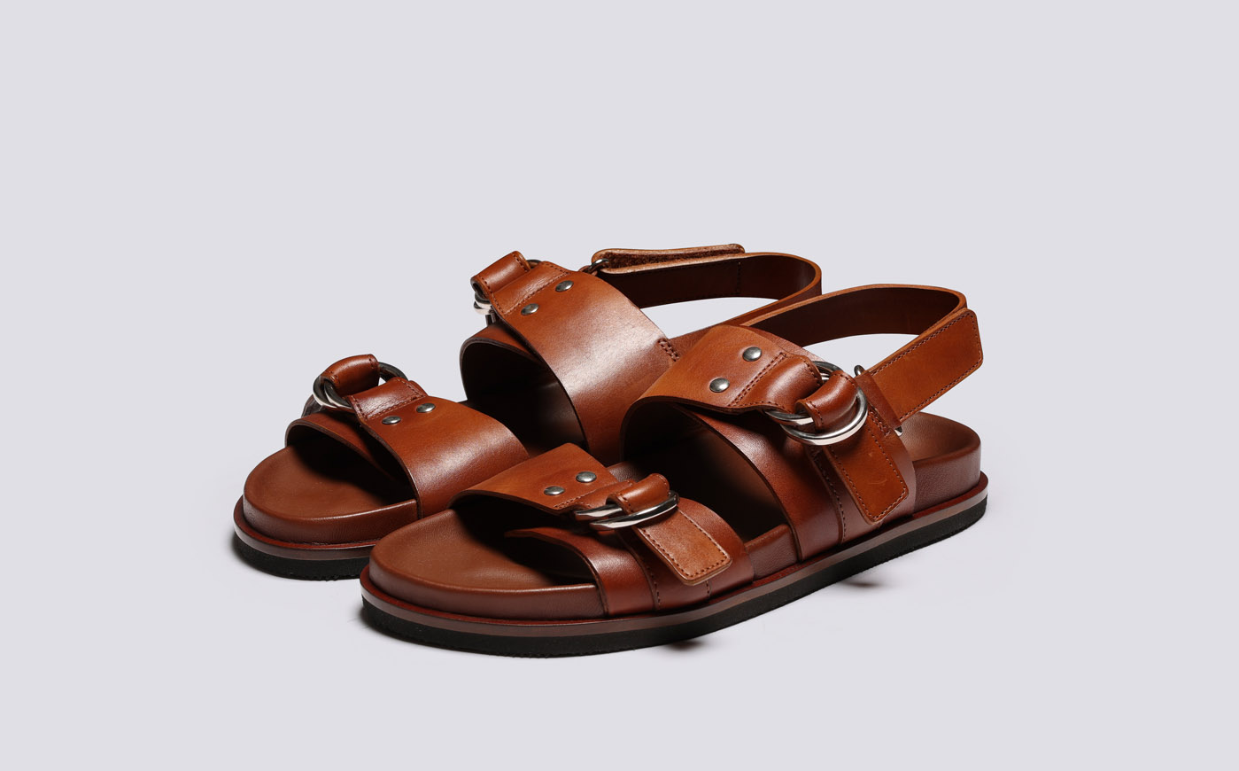 Davina Womens Sandals in Tan Leather Grenson