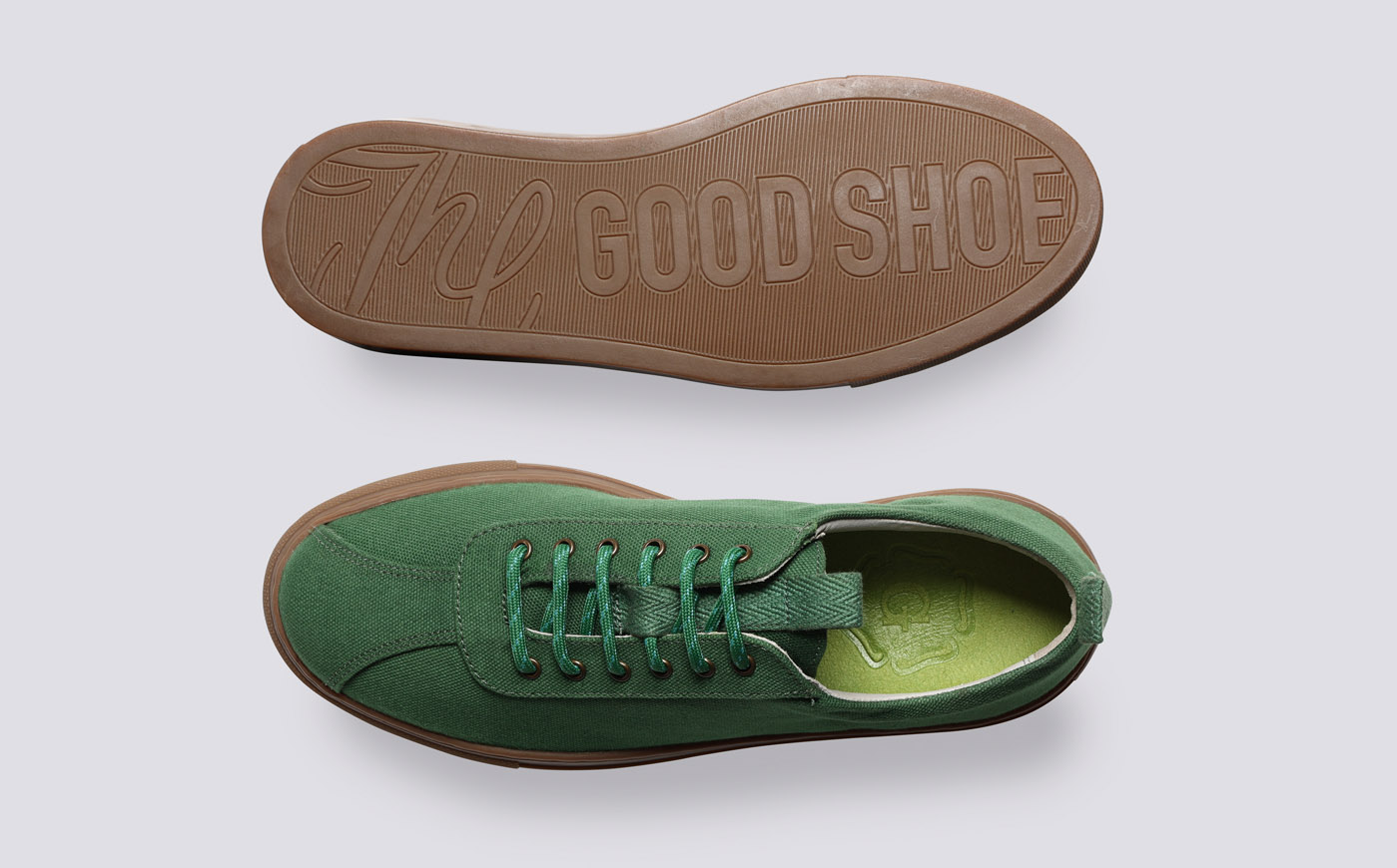 Womens Sneaker 1 C Womens Sneakers in Green Canvas Grenson