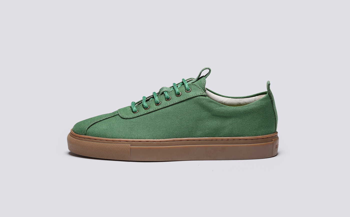 Womens Sneaker 1 C Womens Sneakers in Green Canvas Grenson