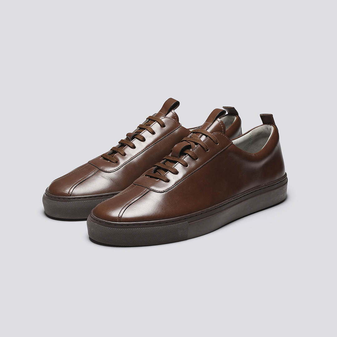 Sneaker 1 Mens Sneakers in Brown Antique Leather Grenson