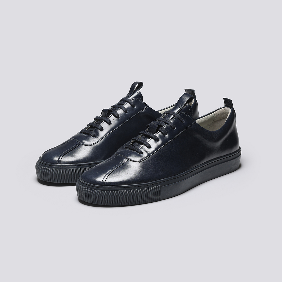 Sneaker 1 Mens Sneakers in Navy Antique Leather Grenson