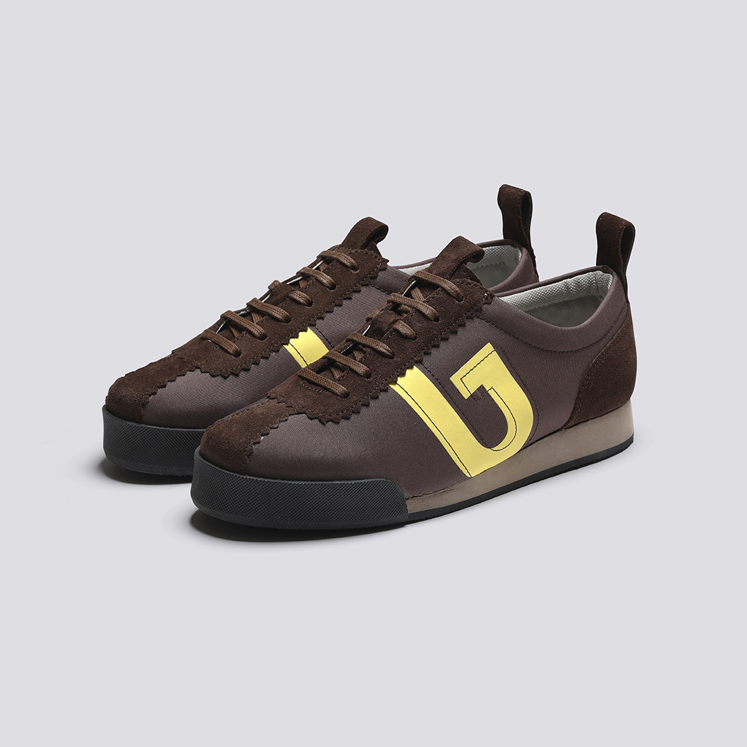 Sneaker 80 Womens Trainers in Brown Recycled Canvas Grenson