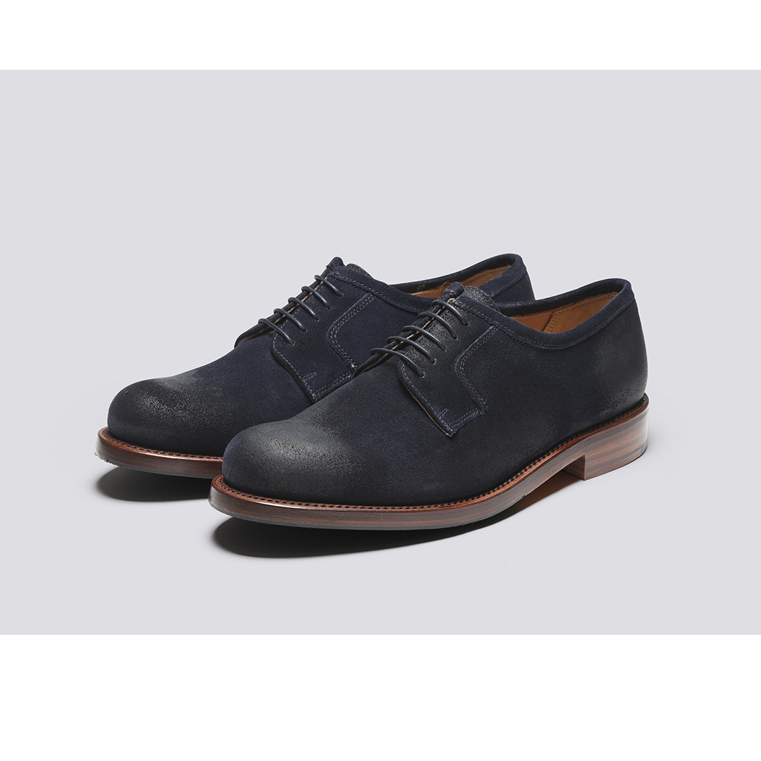 Camden Mens Suede Wholecut Derby Shoe Made in England Grenson