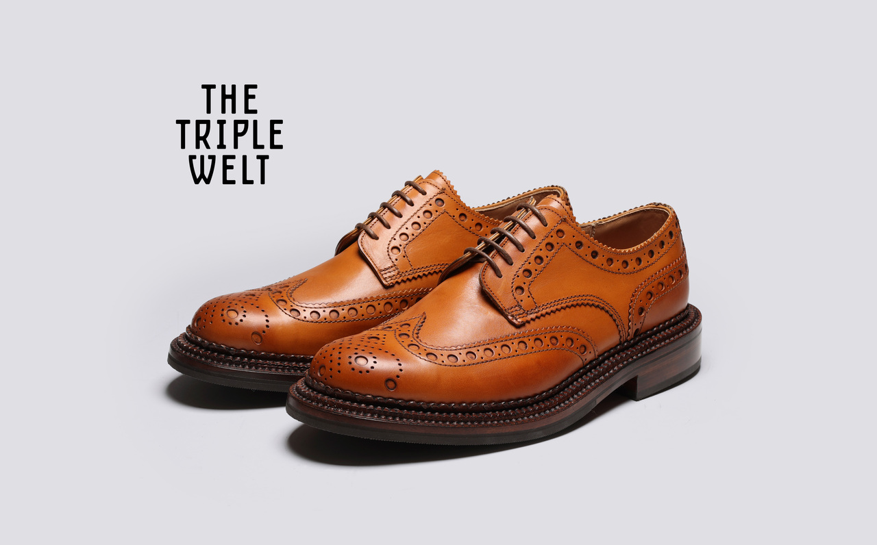 靴 grenson TRIPLE WELT Camden | Mens Triple Welt Shoes in Mid Brown Leather | Grenson