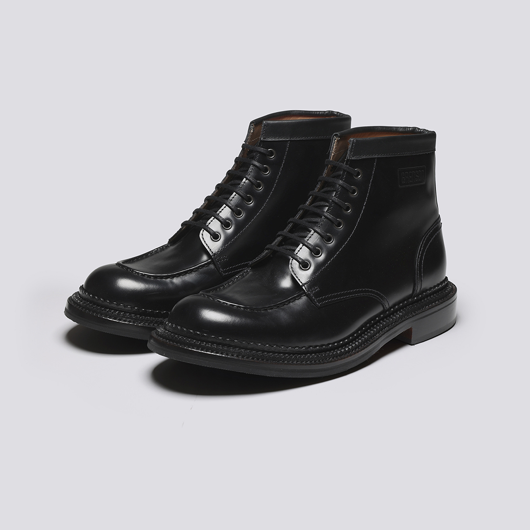 Sonny | Mens Triple Welt Boots in Black Leather | Grenson