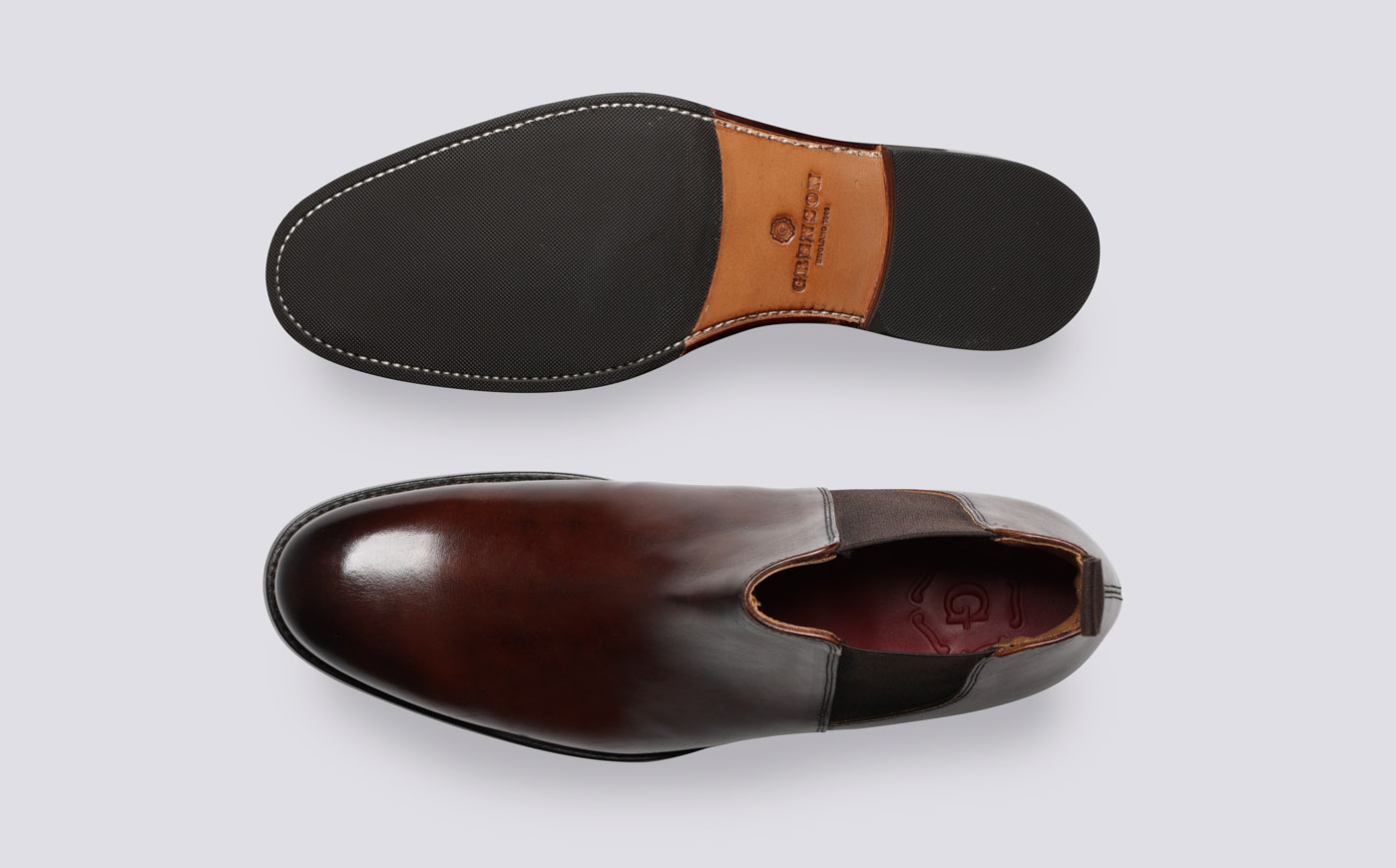Declan Mens Chelsea Boots in Dark Brown Leather Grenson