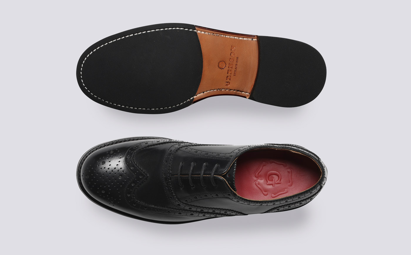 Grenson black brogues discount