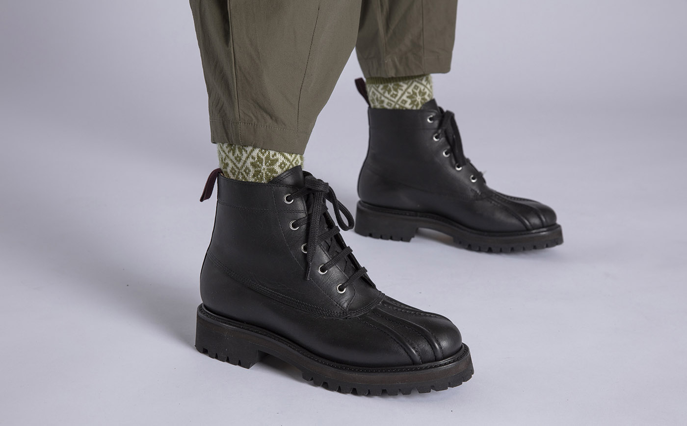 Stella WP Womens Duck Boots in Black Waterproof Grenson Main View