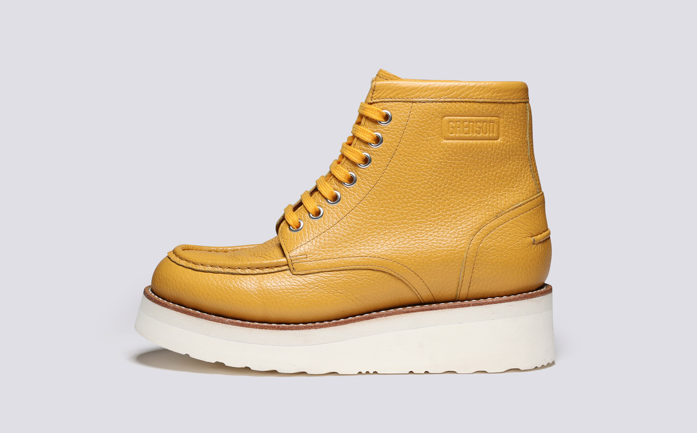 Yellow wedge boots online