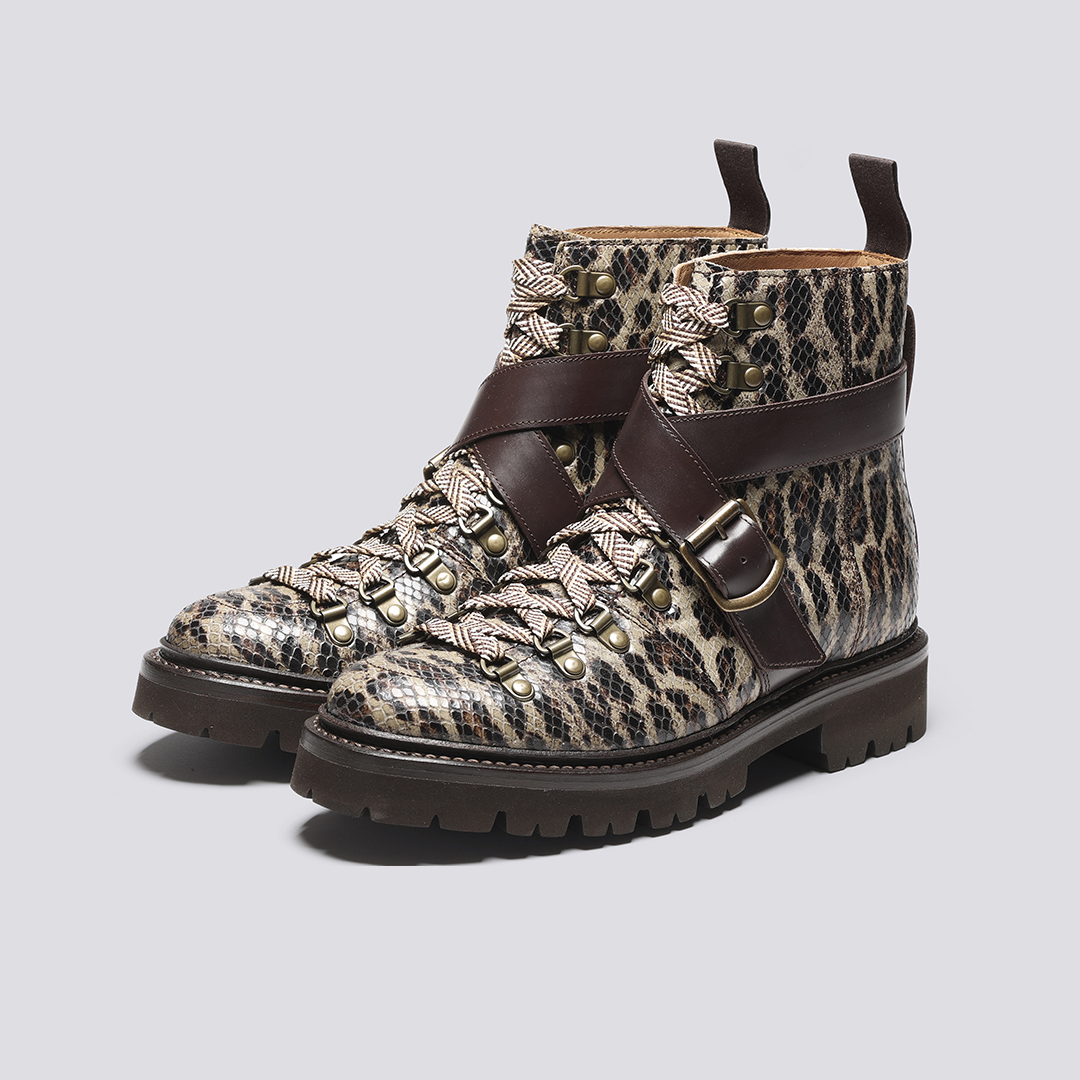 Ganni Leopard Print Ganni Walking Boots BODEN Lace-Up Hiker Boots