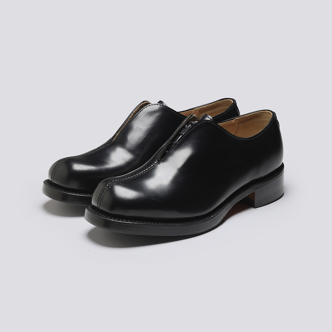 YMC x Grenson Mens Oxford Shoes in Black Leather Grenson
