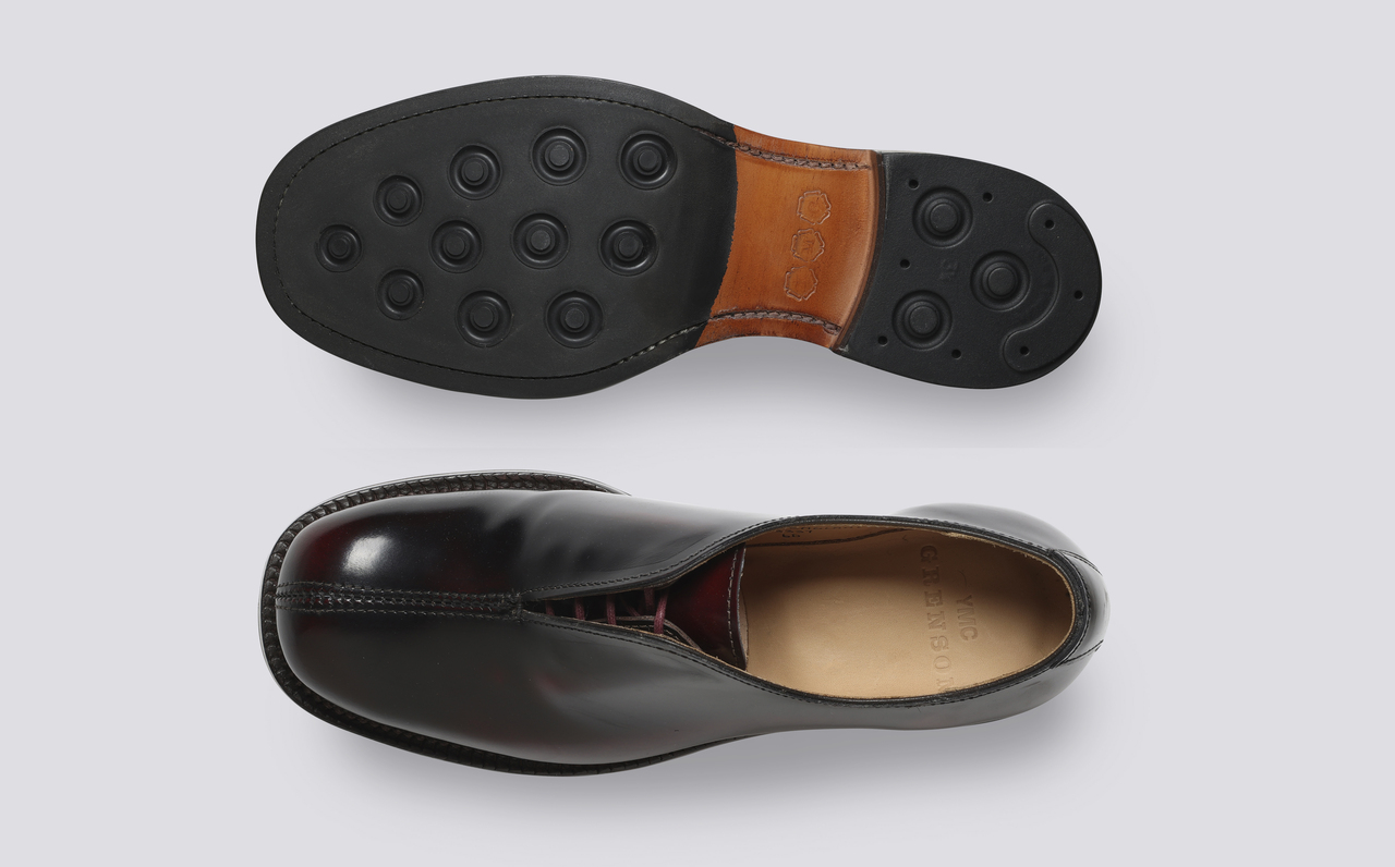 YMC x Grenson Mens Oxford Shoes in Burgundy Leather Grenson