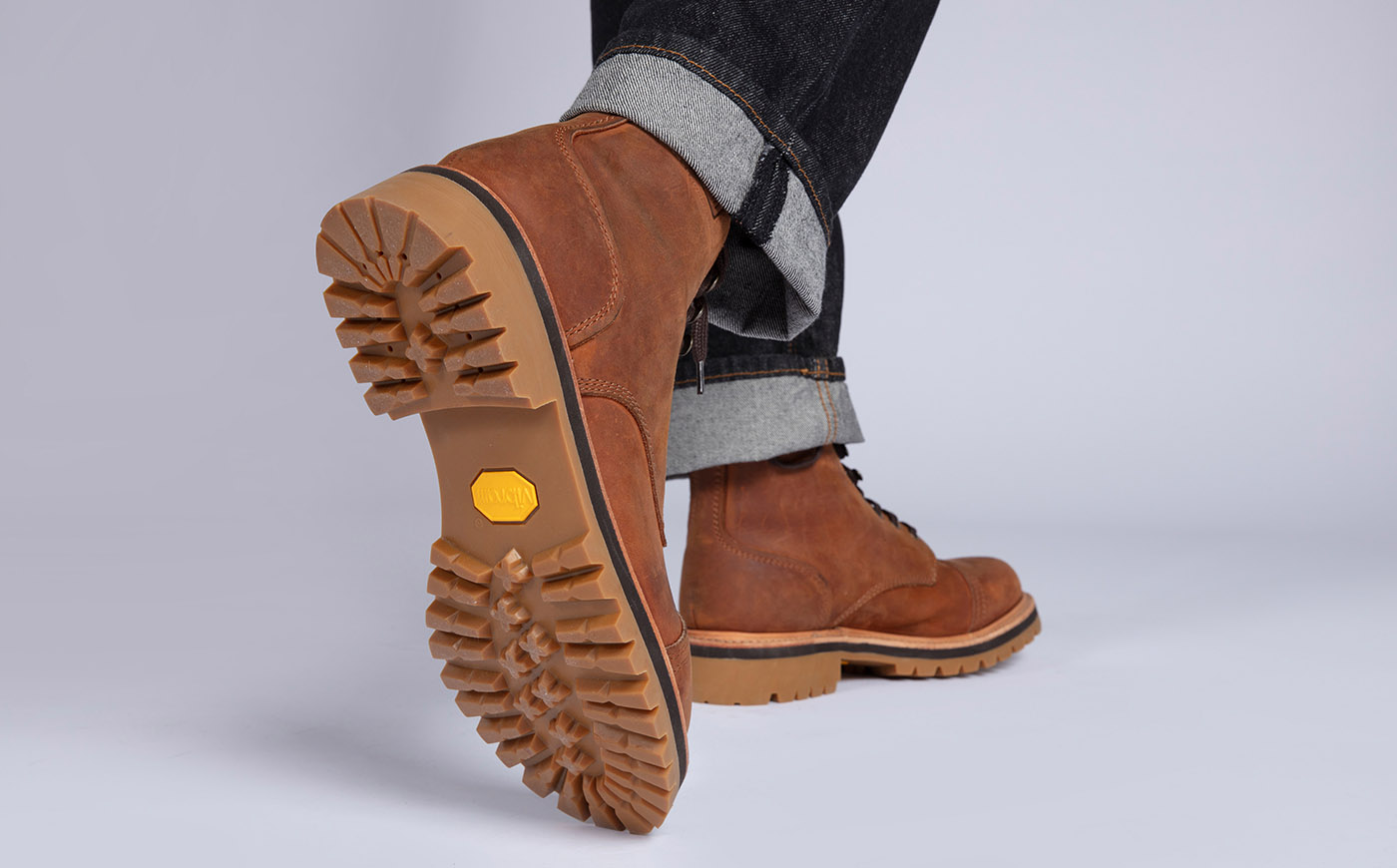 Radley Mens Waterproof Boots in Dark Tan Pull Up Grenson