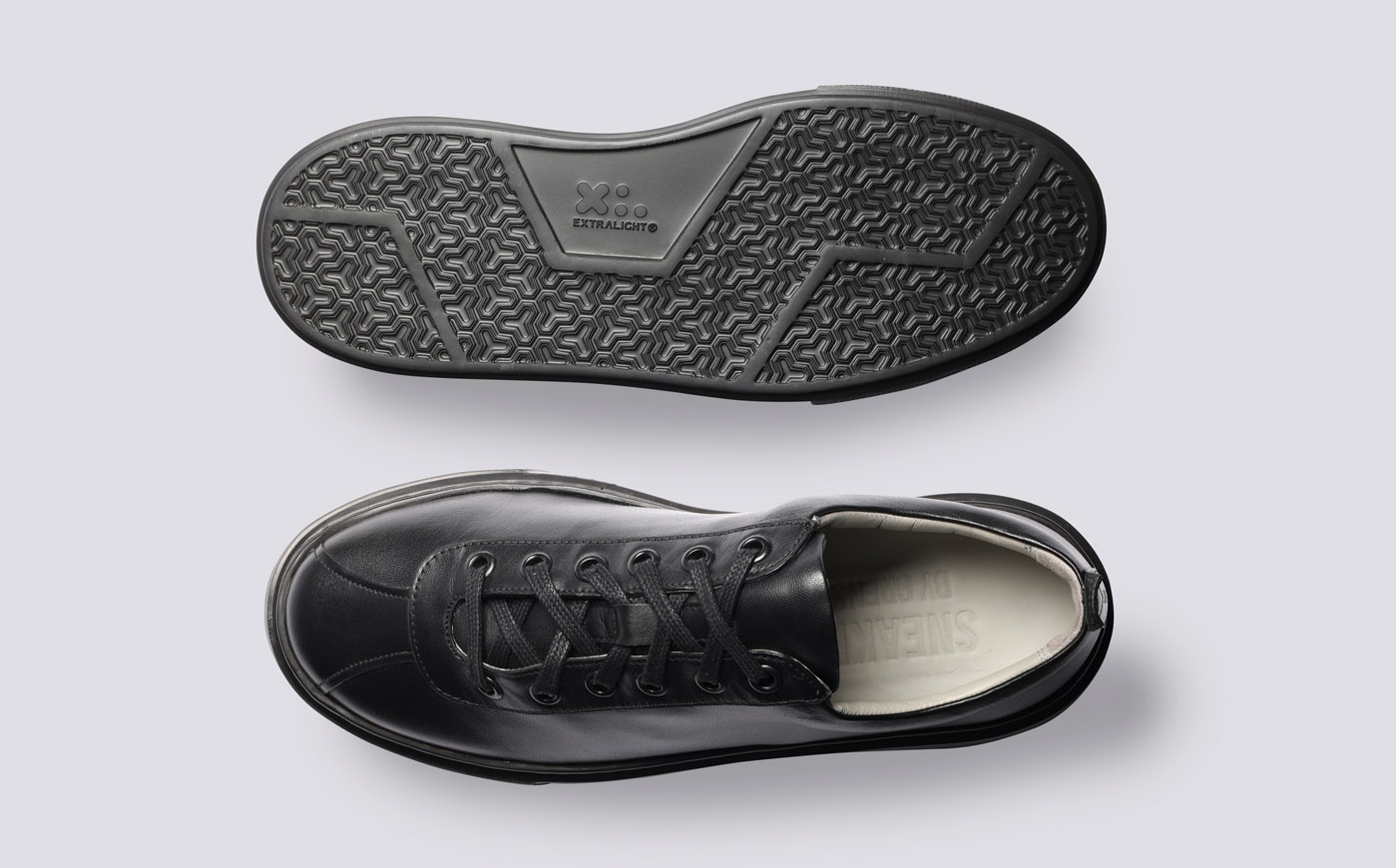 Sneaker 30 Mens Sneakers in Black Nappa Leather Grenson