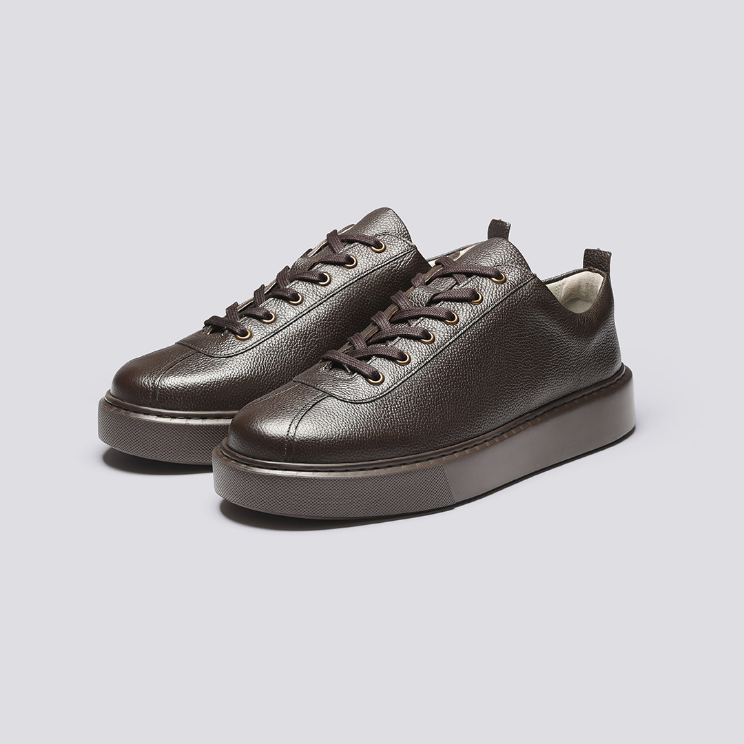 Sneaker 30 Mens Sneakers in Brown Grain Leather Grenson