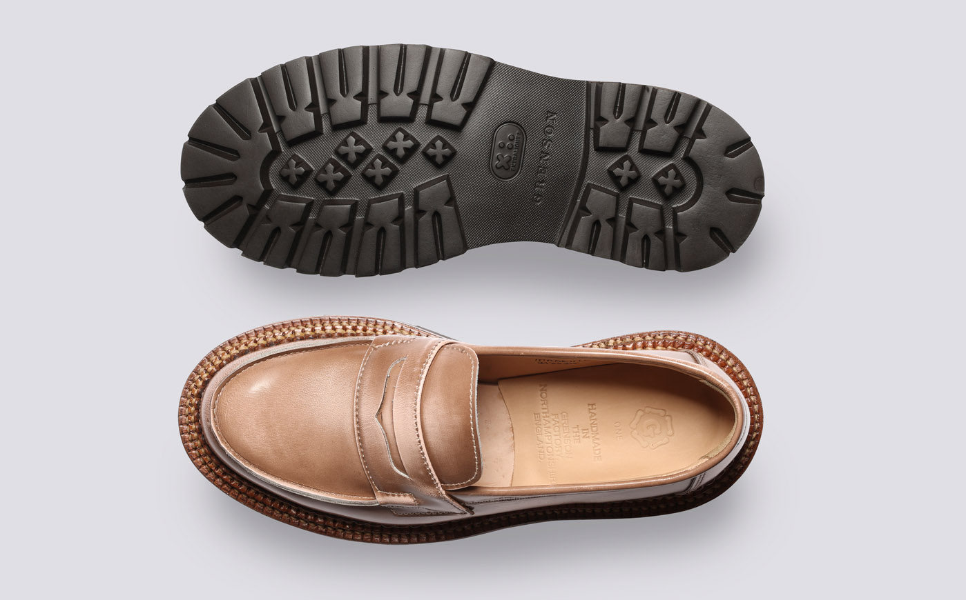 Epsom Womens Loafers in Pink with Triple Welt Grenson