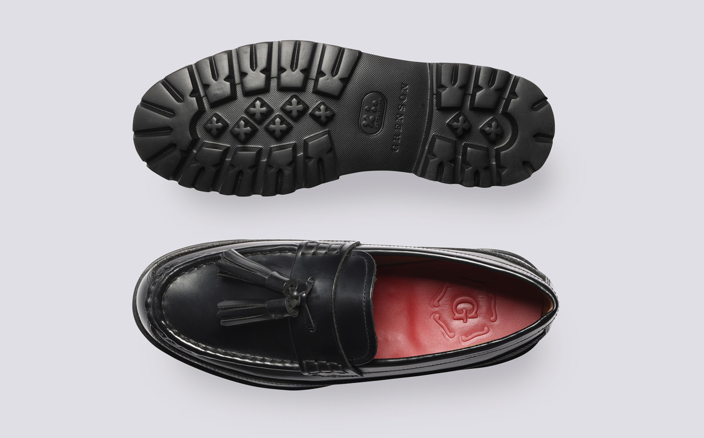 Bethany Womens Loafers in Black Leather Grenson