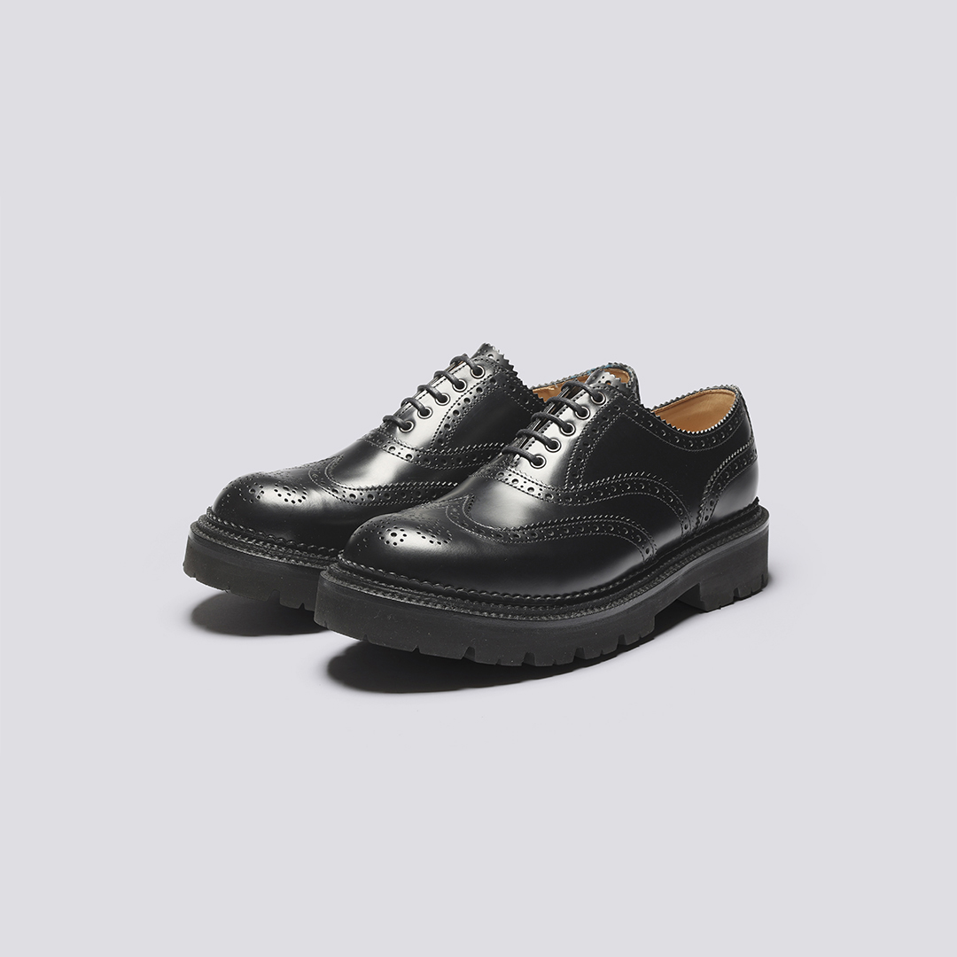 Dominic | Men's Handmade in England Black Brogue on Goodyear