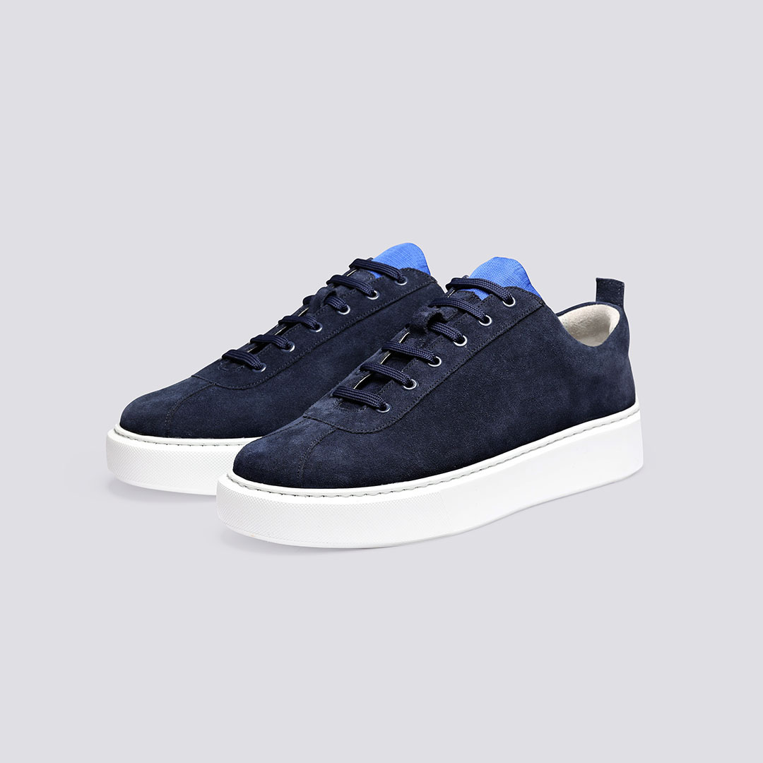 grenson navy trainers