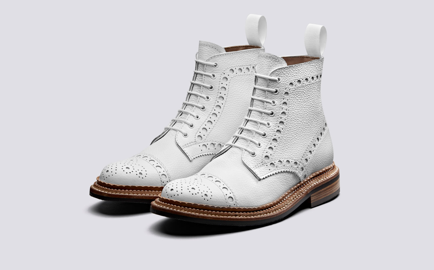 Frances | Womens Boots in White with 